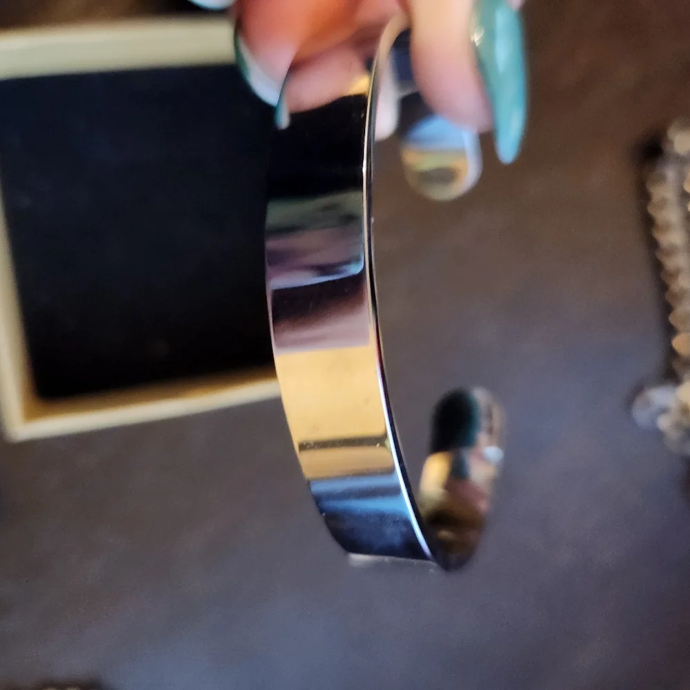 Mother Daughter Gift Mothers Day Bracelet Band with Heart Accent Stainless
